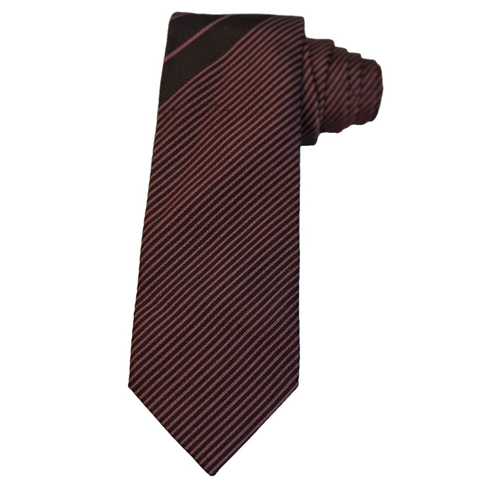 Tom Ford Necktie Mens Dark Red Burgundy Ribbed Textured Rep Design 100% Silk